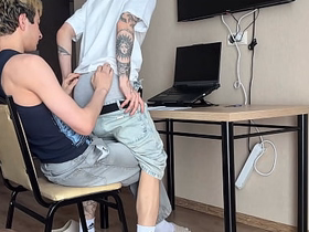 asked stepbrother to help with homework, deepthroat blowjob and ass fucking part 1 strife = 'wife' sleep gay porn