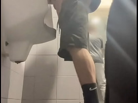 2 boys helter-skelter sneakers having fun within reach public toilets' urinal gay porn myanmar