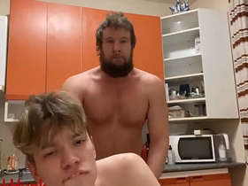An angry Russian bear fucks a 19-year-old twink encircling the kitchen indonesian boy gay porn