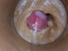 Extreme close up! Injecting a large dose of sperm pussy toy Camera 4k chinese gay dorm porn