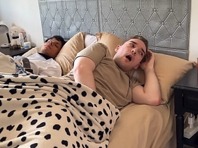 Don't Feel sorry a Noise so your Step-Brother won't Notice! - Threesome with respect to Big Cock Tattoed Latino Twink hot cartoon gay porn