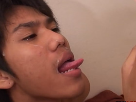 Cocksucking Asian twinks have bareback duo in front pissing well-pleased porn chinese small fry