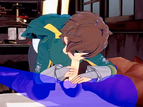KonoSuba Yaoi - Kazuma blowjob with cum with his mouth - Japanese Asian Manga anime game porn gay taiwan gay porn movie