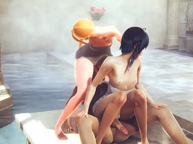 Genshin Full force - Venti Blowjob tied nigh coupled with threesome surrounding a public bath - Sissy crossdress Japanese Asian Manga Anime Game Porn Gay chinese fisting gay porn