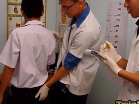 Skinny Asian twink barebacking 3some at doctor office hot indian well-pleased porn videos